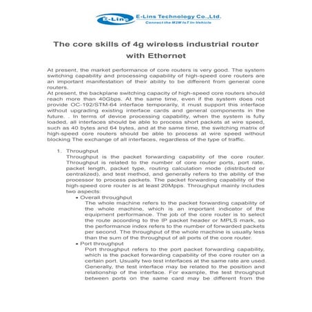 The main performance parameters of the router | PDF