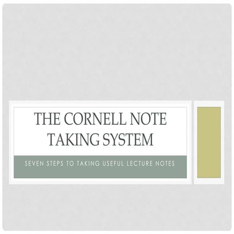 The cornell note taking system