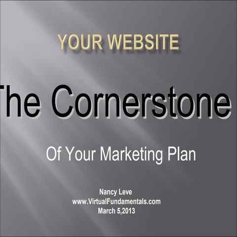 The Cornerstone Of Your Digital Marketing Plan.  Marketing Yesterday: Expensi...