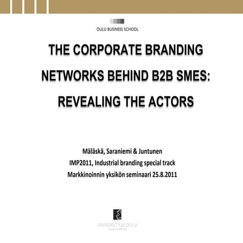 The corporate branding networks behind b2b smes revealing the actors