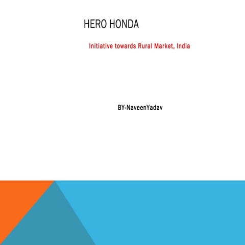 hero honda and rural market