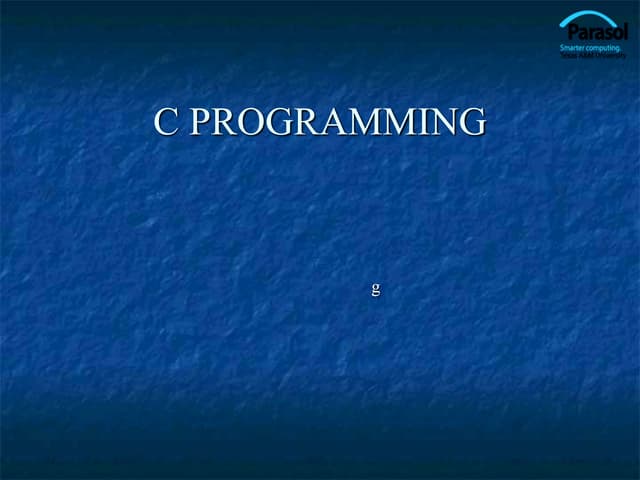 THE C PROGRAMMING LANGUAGE PPT CONTAINS THE BASICS OF C | PPT