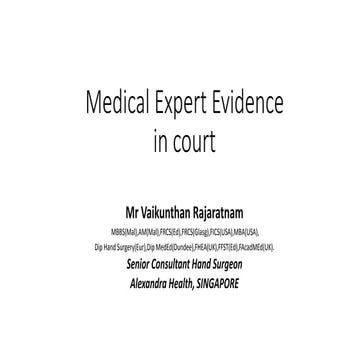 The cpr process and role of medical expert evidence in court