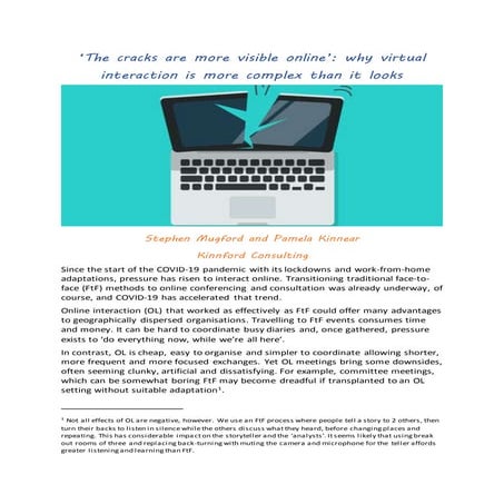 The cracks are more visible online. why virtual interaction is more complex t...