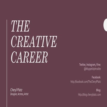 The Creative Career (Girls Unlimited April 2015 Keynote)