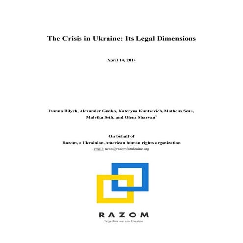The crisis in Ukraine: it's legal dimensions