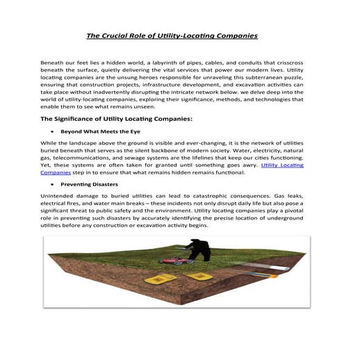 The Crucial Role of Utility-Locating Companies