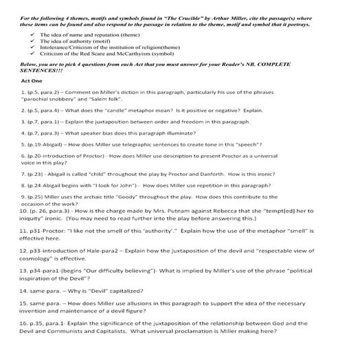 The Crucible 2009 10 Questions For Readers Nb
