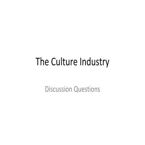 The culture industry