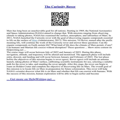 The Curiosity Rover | PDF