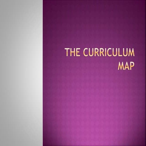 The curriculum map