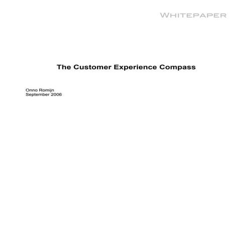 The Customer Experience Compass