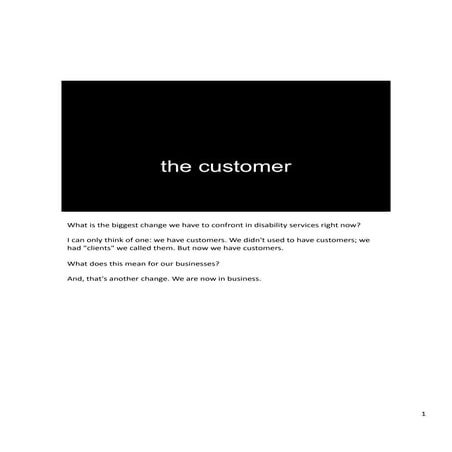 The customer's world