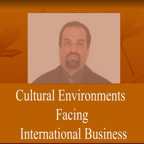 The cutural environment facing business