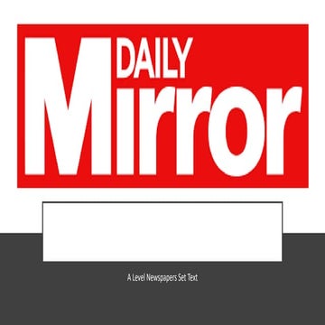 The Daily Mirror | Eduqas A-Level Media Studies | PDF
