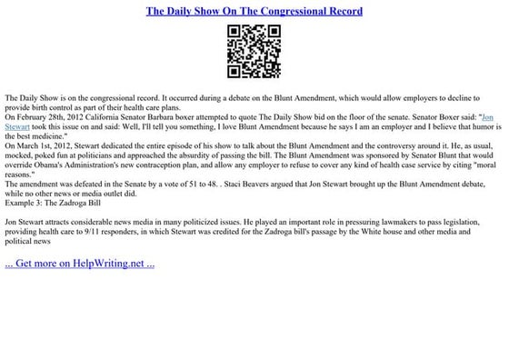 The Daily Show On The Congressional Record