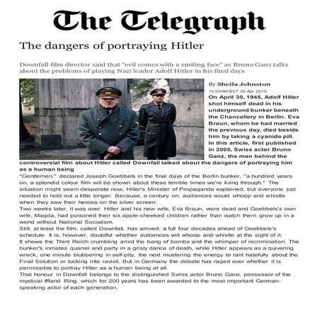 The dangers of portraying hitler