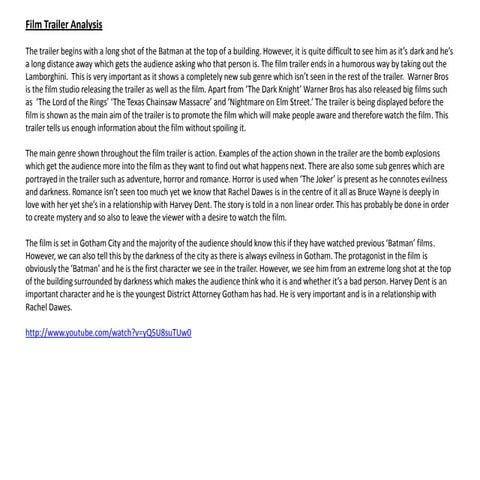 The Dark Knight Analysis