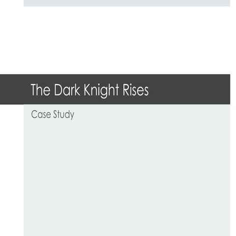 The dark knight rises and the woman in black case study