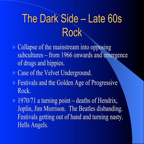 The dark side 2014 – late 60s progressive rock