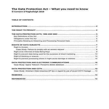 The Data Protection Act   What You Need To Know