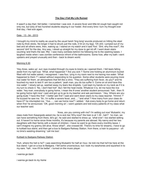 The day i felt my life ruined