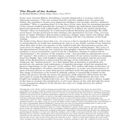 The Death of the Author