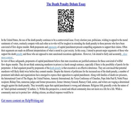 Death Penalty Debate | PDF