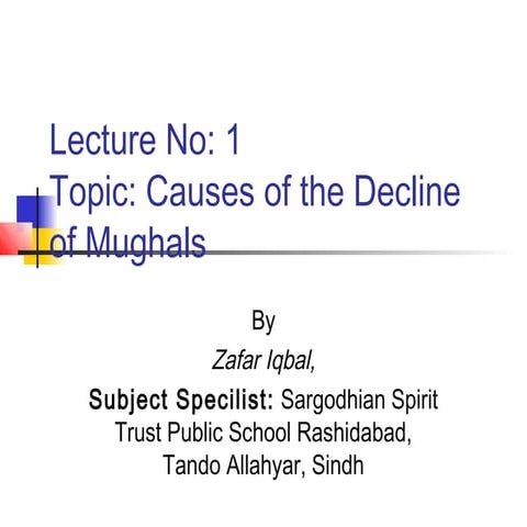 The decline of mughals