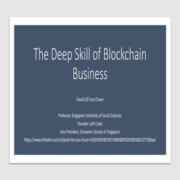 The deep skill of blockchain david lee 27_april2017 final