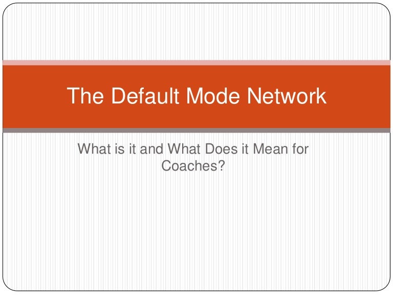 The Default Mode Network