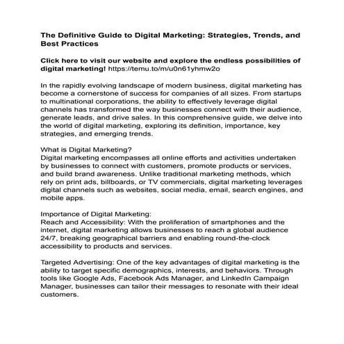 The Definitive Guide to Digital Marketing_ Strategies, Trends, and Best Pract...