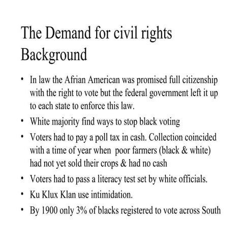 The demand for civil rights