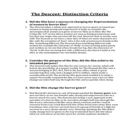 The descent  distinction task