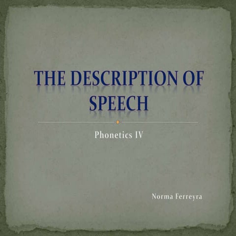 The description of speech