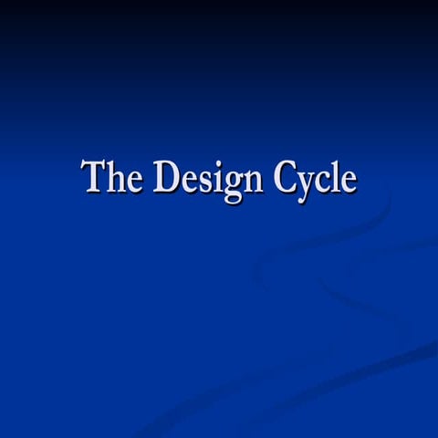 The design cycle  personal project connection