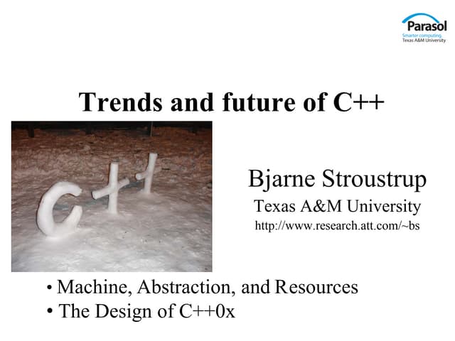 Trends and future of C++: Evolving a systems language for performance - by Bj...