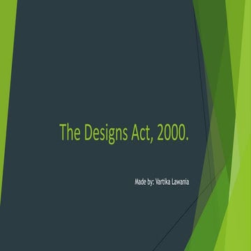 The Designs Act, 2000 