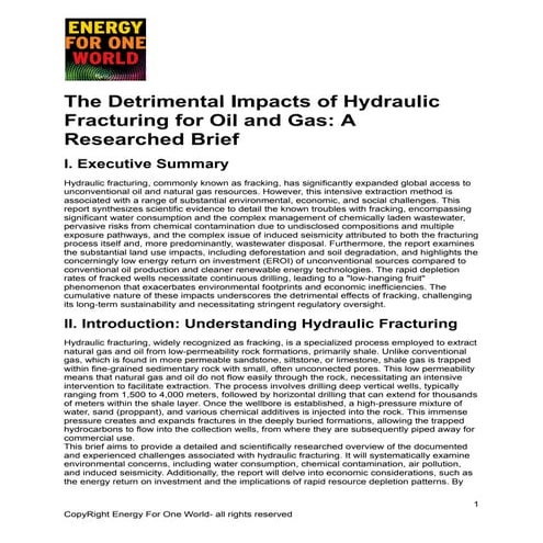 The Detrimental Impacts of Hydraulic Fracturing for Oil and Gas_ A Researched...