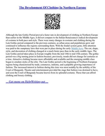 The Development Of Clothing In Northern Europe