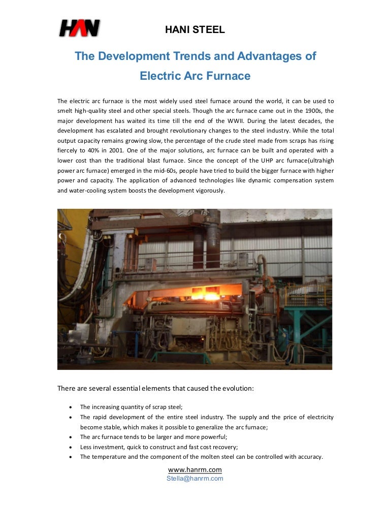 The Development Trends and Advantages of Electric Arc Furnace