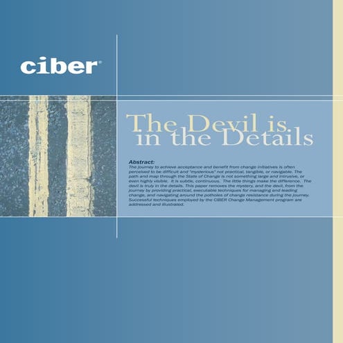 The Devil Is In The Details   Change Management