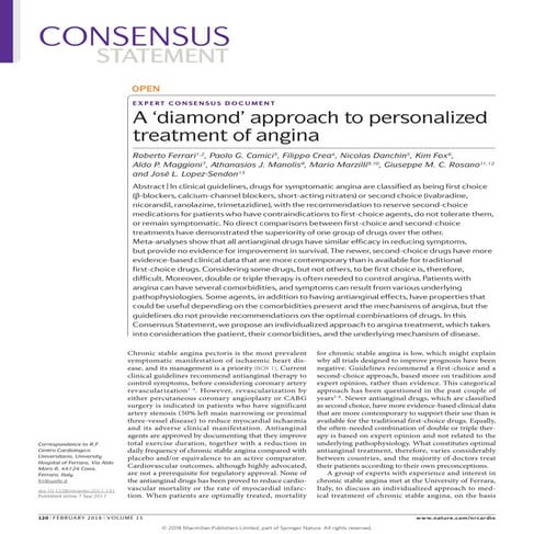 The diamond approach to treat angina | PDF