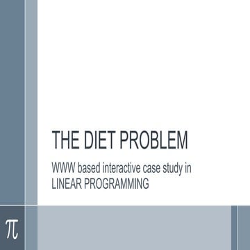 The diet problem