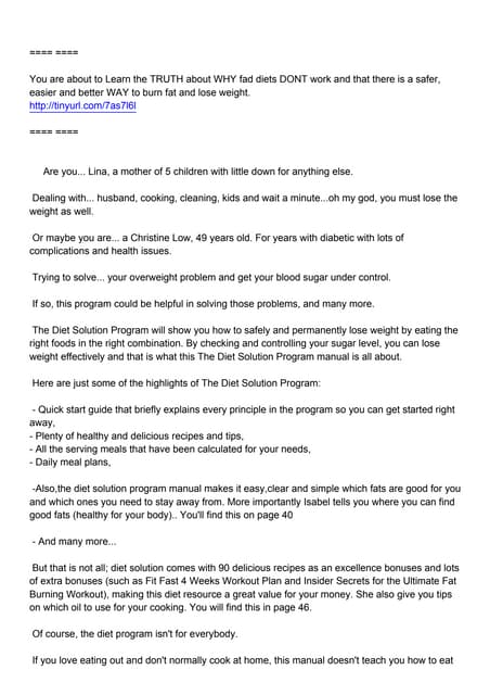 The Diet Solution Program Review - ...