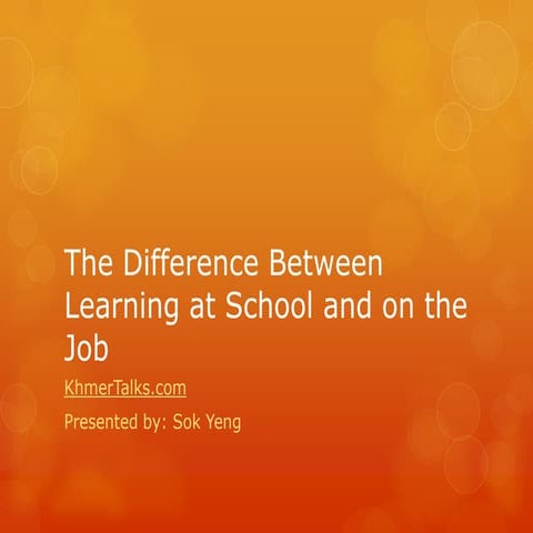 The difference between learning on the job published