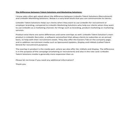 The difference between talent solutions and marketing solutions