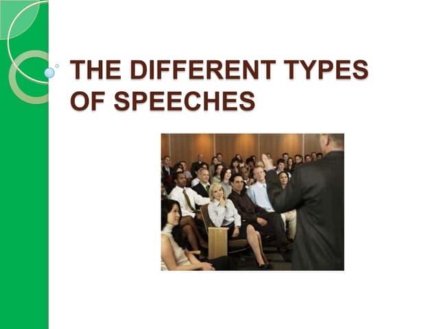 The different types of speeches