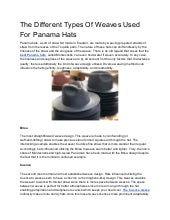 types of panama hats