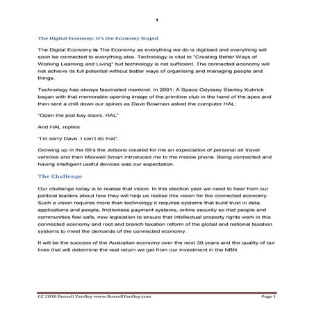 Presentation to Australian Computer Society